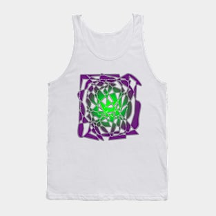 Abstract Geometry - White and Purple Tank Top